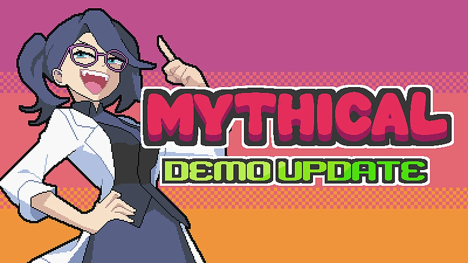 Batomon Showdown Mythical update banner with a researcher trainer and the Mythical Demo Update title
